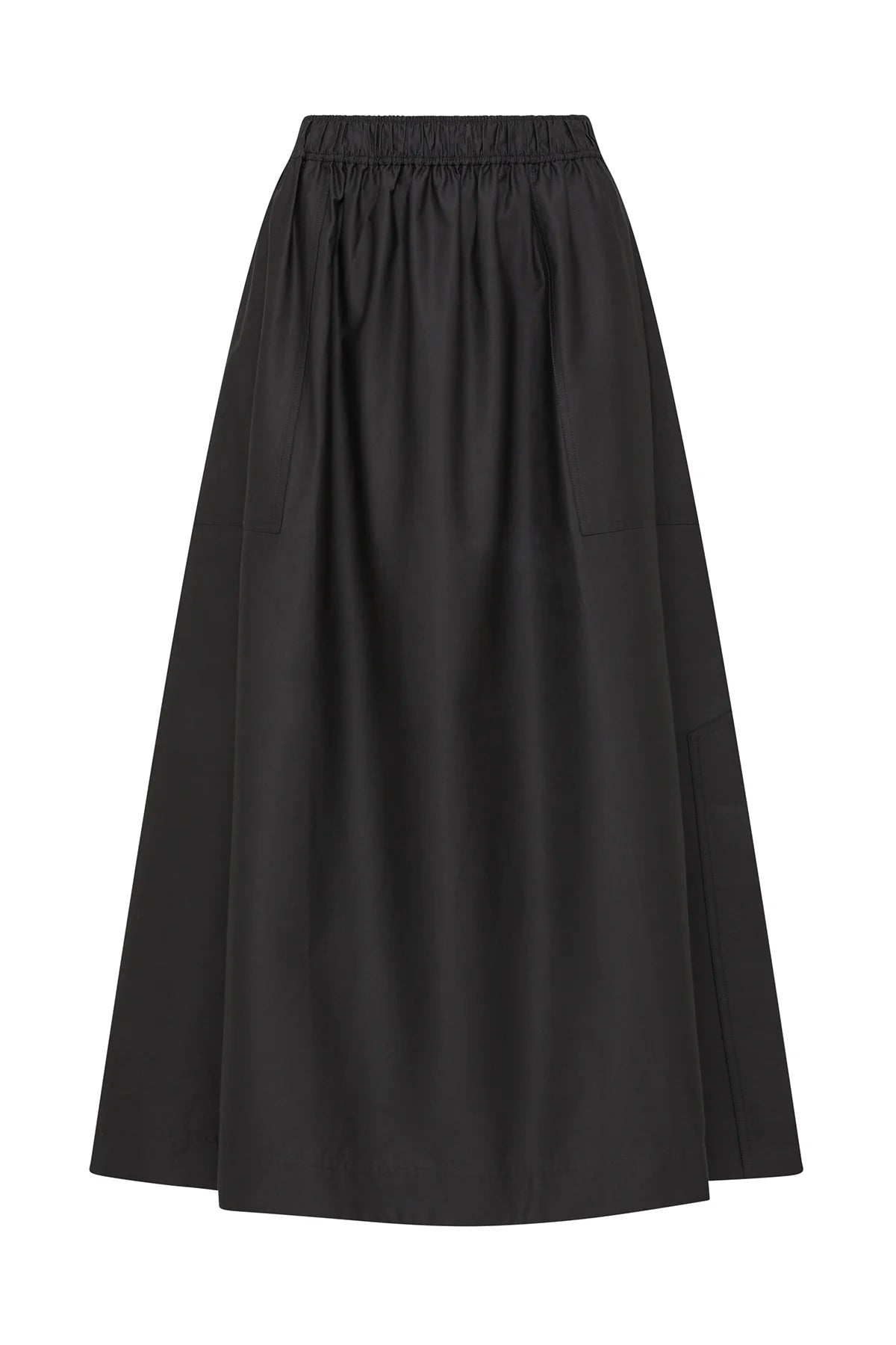 Cable Pima Cotton Midi Skirt - Black