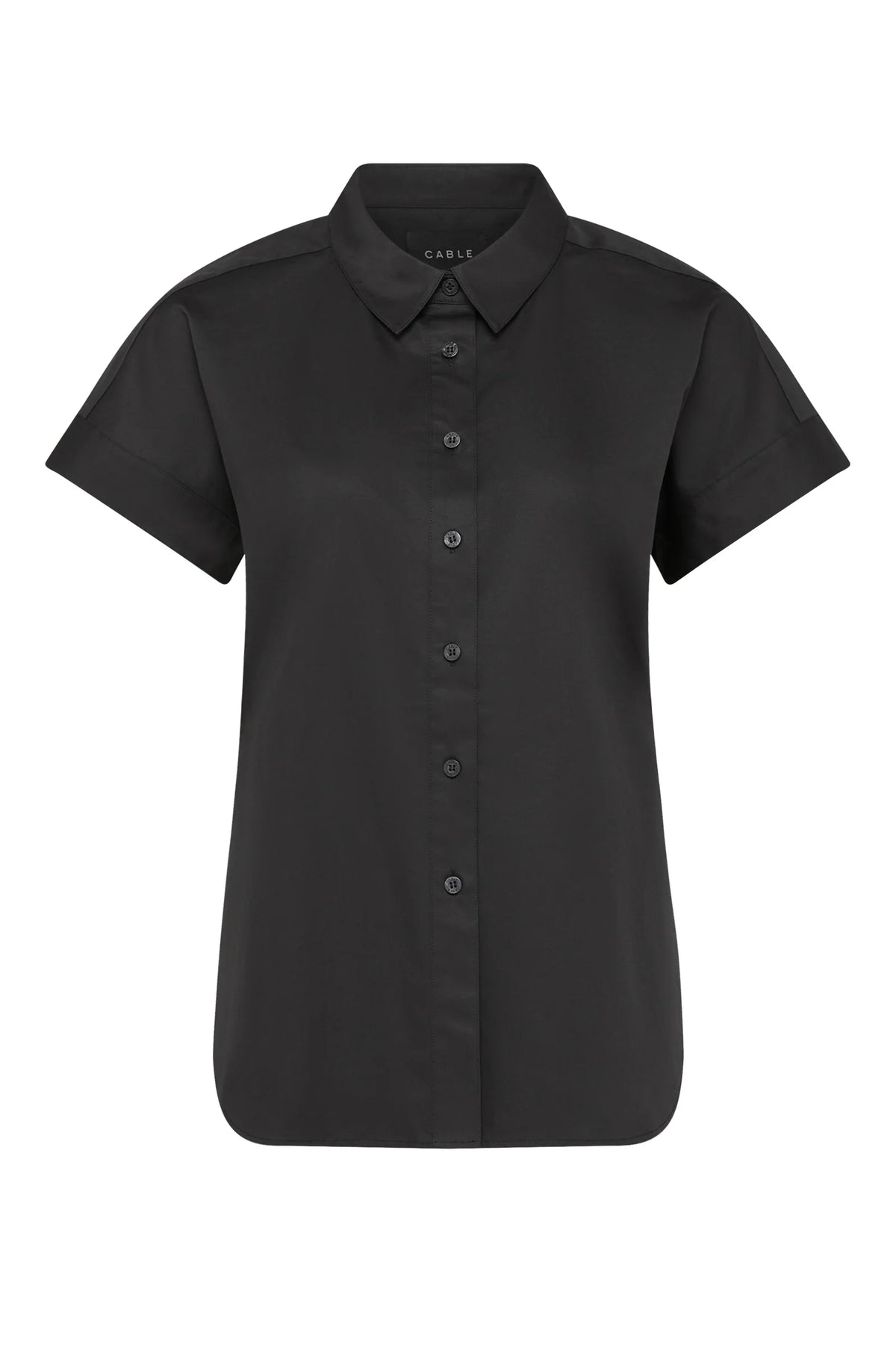 Cable Pima Cotton Shirt - Black