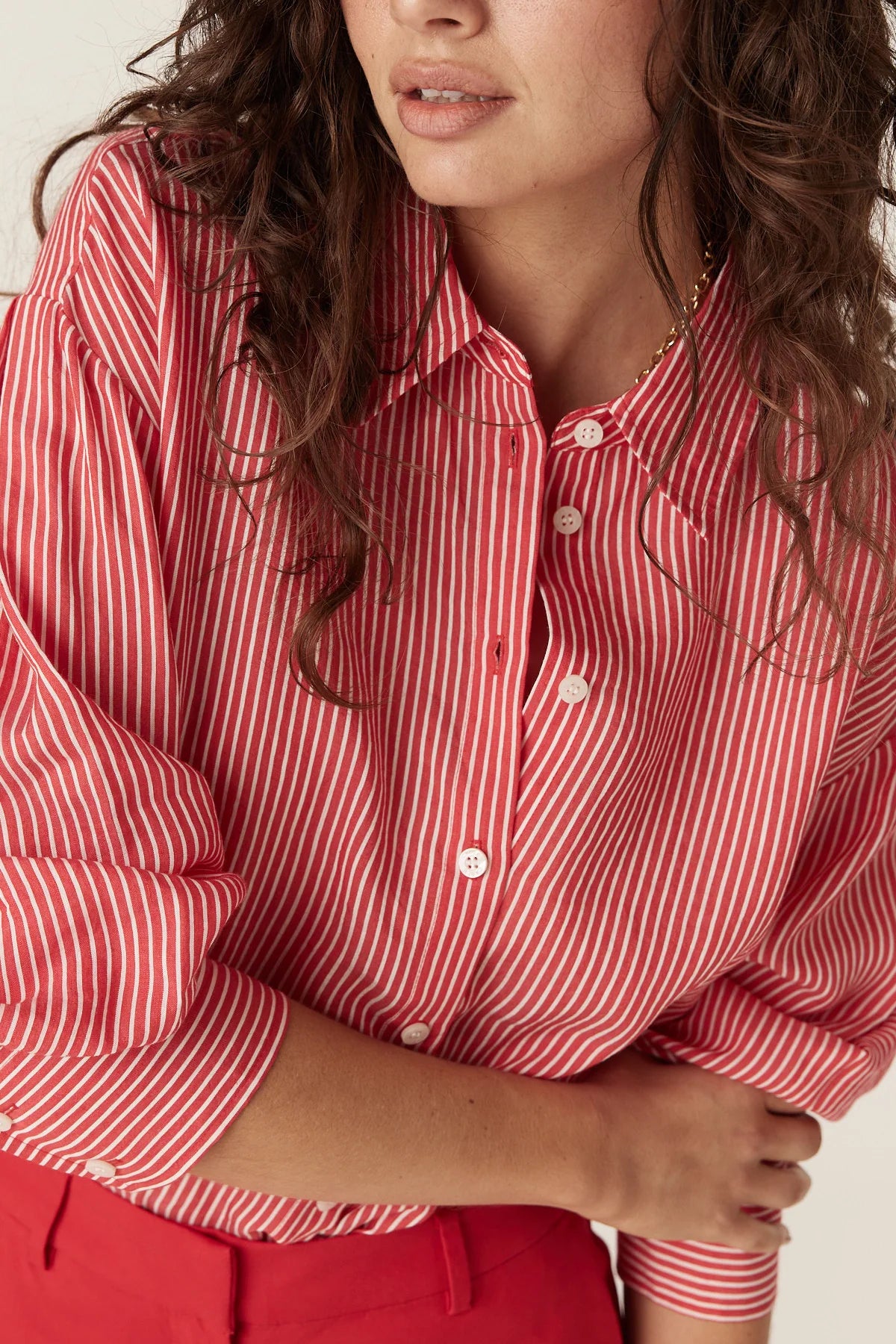Cable Castela Stripe Shirt - Red Stripe