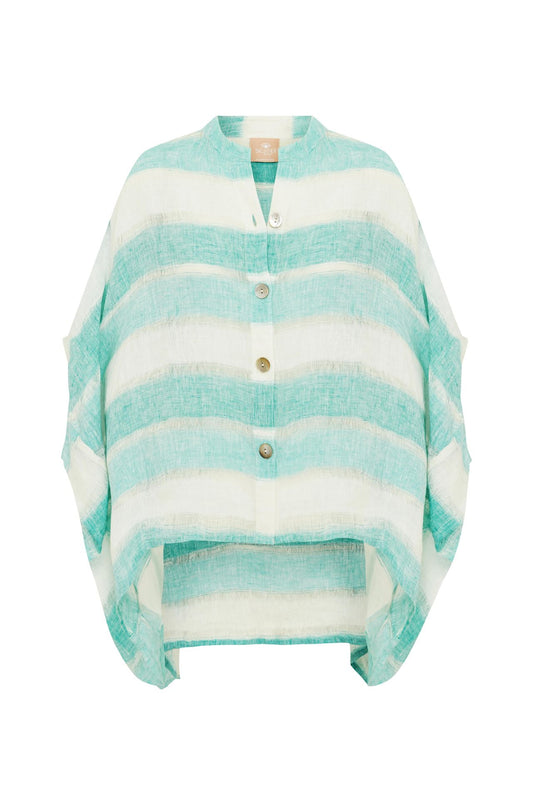 Scandi & Co Amalfi Top - Aqua/ White Stripe