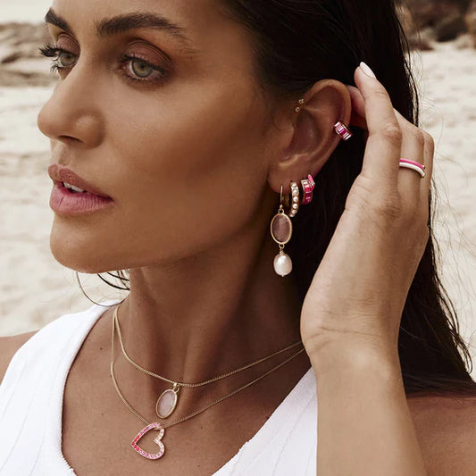 Fairley Crystal Pearl Maxi Hoops