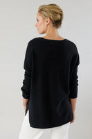 Mia Fratino V Neck Boyfriend Sweater - Black
