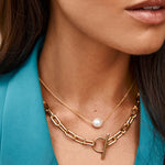 Fairley Crystal T Bar Chain Necklace