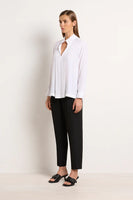 Mela Purdie Bevel Neck Shirt F67 8265 - White