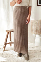 Bypias Sassy Knit Skirt - Taupe