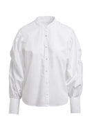 Rabens Saloner Nilla Aggregated Slim Shirt -White
