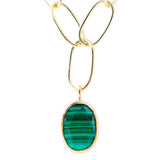 Fairley Free Form Malachite Link Necklace